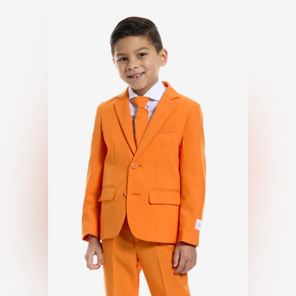 Boys Toddler Opposuits Orange Suit 2-Piece Set Jacket Blazer Pants Size 2T